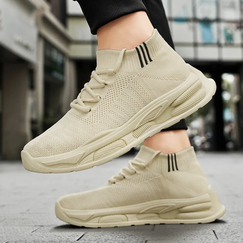 

Spring and Summer Mesh Breathable Solid Color Men's Large-sized Low-cut Stretch-resistant Lightweight Casual Sports Shoes