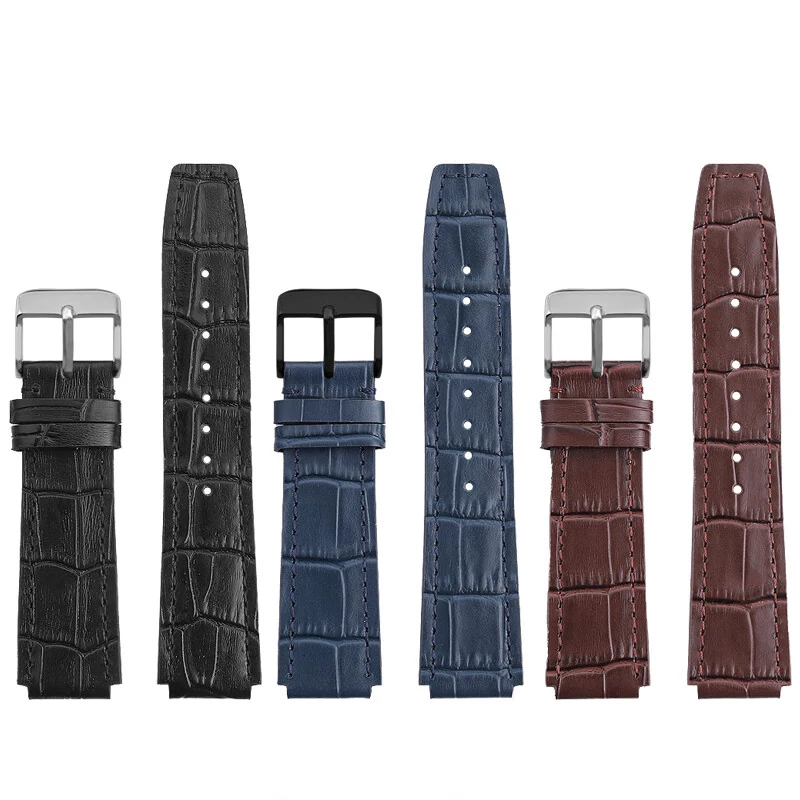 Gelang Jam Kulit Sapi 18Mm untuk AE-1200WH/1300/1000 A159/158/168/159 Seri Dimodifikasi Lea/Tali Lain Gelang Pria Hitam Coklat Biru