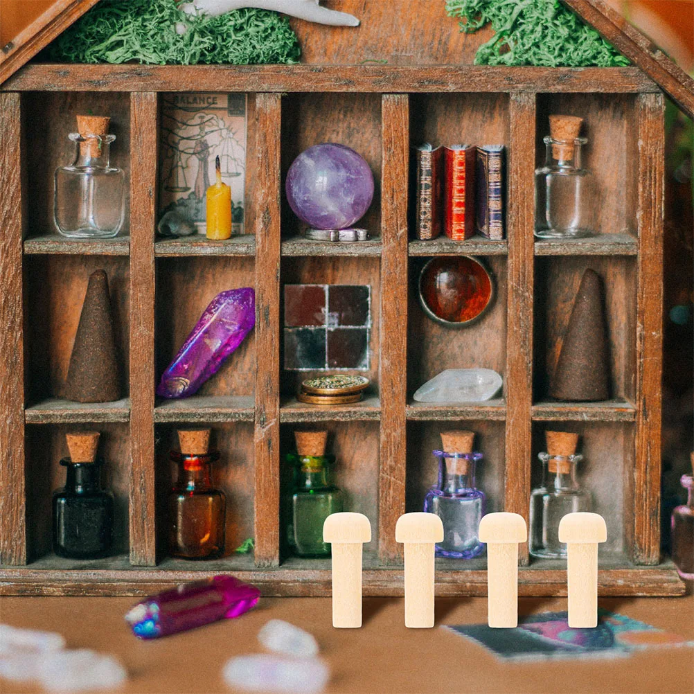 

20 шт. деревянных штифтов с грибовидной головкой, натуральная отделка, мини-штифты для мебели, декора и рукоделия