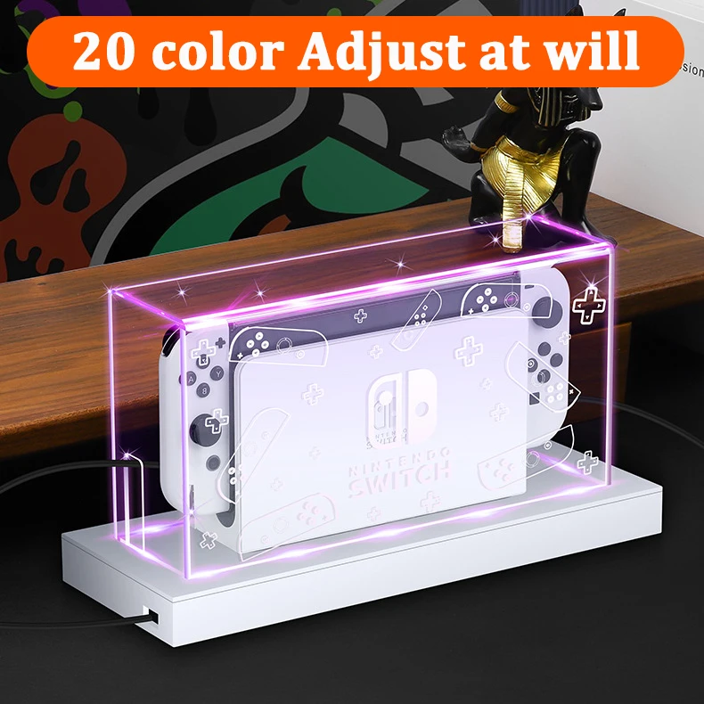 For Nintendo Switch / Oled Light Emitting display Base Dustproof Cover Free Control Switch Acrylic Console Shell Game Console