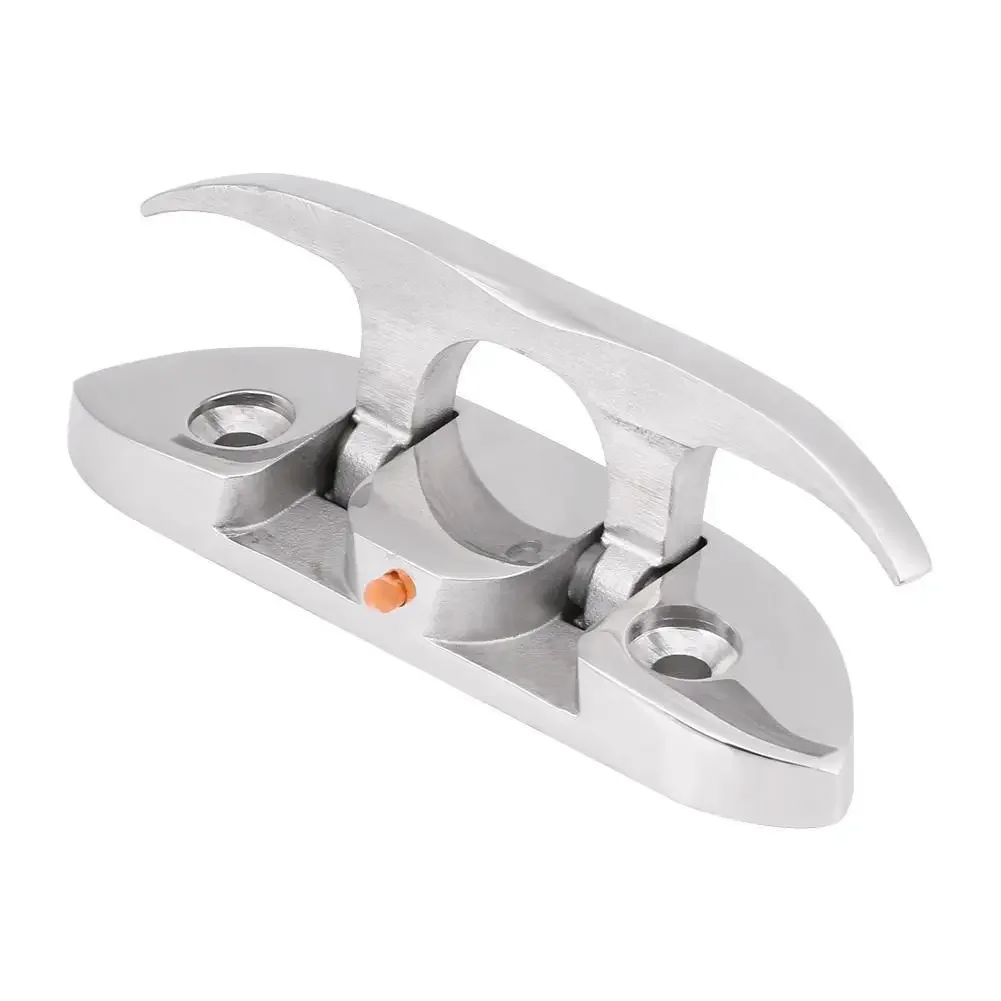 Boat Flip Up Folding Pull Up Cleat 316 Stainless Steel Yacht Deck Mooring Flat Cleat Marine Hardware