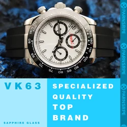 Men's Watch 39mm Quartz Watch Japan VK63 Movement Sapphire Glass No Logo Watch Full Chronograph Stopwatch Watch