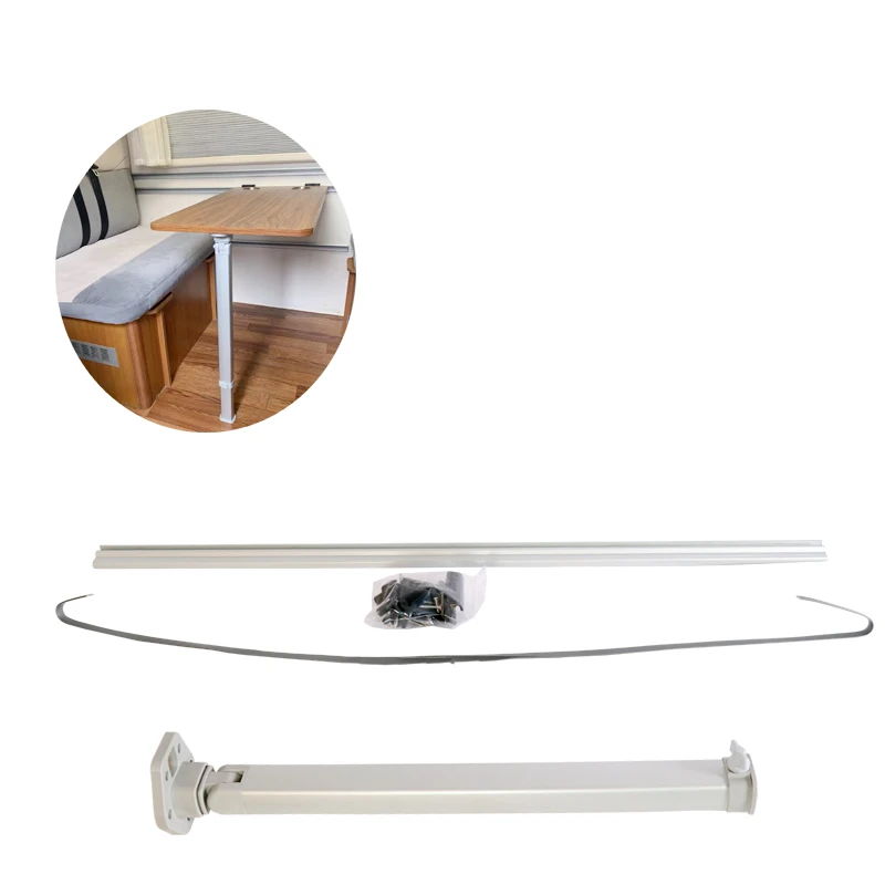 

RV wall table slider with Double-layer extended table legs is made of Aluminum alloy