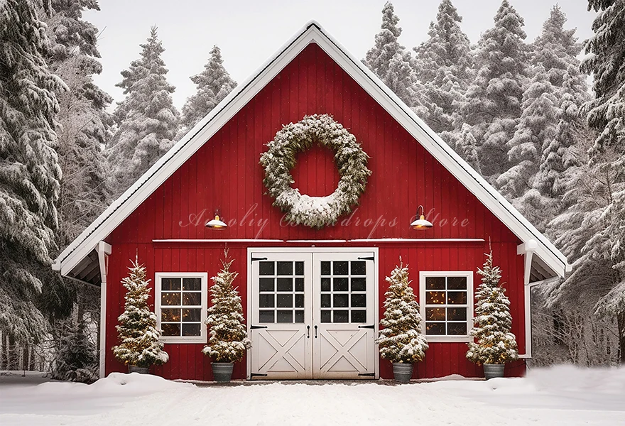 Winter Christmas Greenhouse Photo Backdrop Snowy Workshop Kids Baby Adult Birthday Studio Backgrounds Child Girls Party Decors