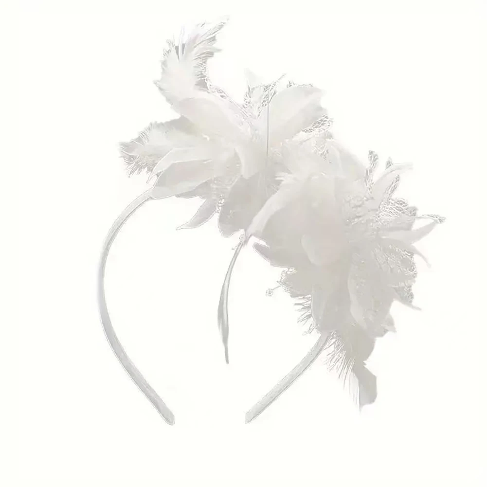 White Feather Headpieces Feather Headdress Mardi Gras Accessories 1920s Flapper Halloween Headband for Women