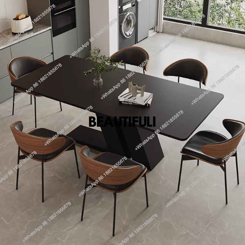

Nordic Unique Dining Table Salon Designer Black Italian Modern Dining Table Restaurant Small Mesa De Jantar Home Furniture
