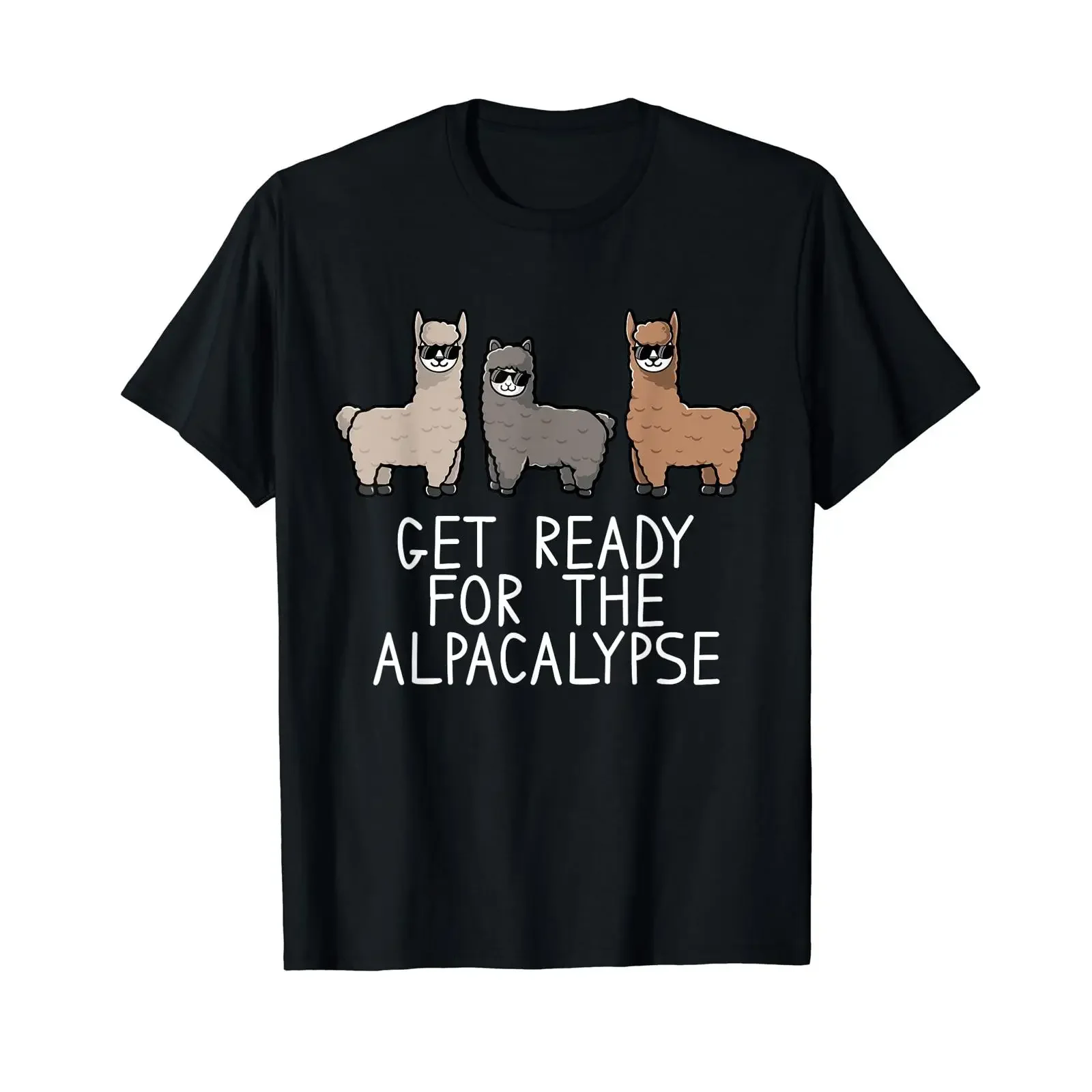 Funny Get Ready For The Alpacalypse Alpaca T Shirt vintage Washed Top For Everyday Wear Casual fashion Slightly Comfortable