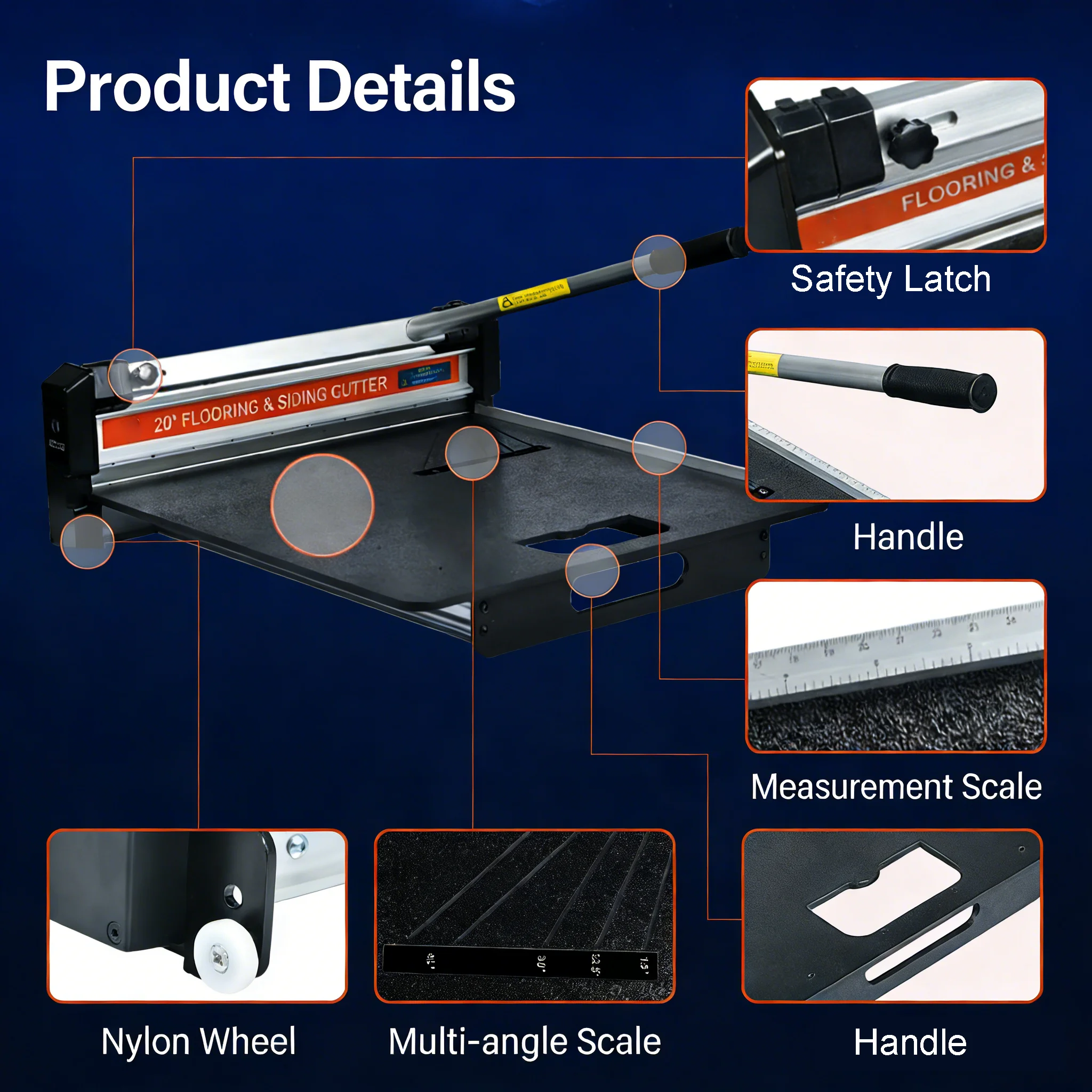 Villa Engineering Special Vinyl Flooring Siding Edge Trimming Machine 20'' Handheld Cutting Tool with Design Auxiliary Function