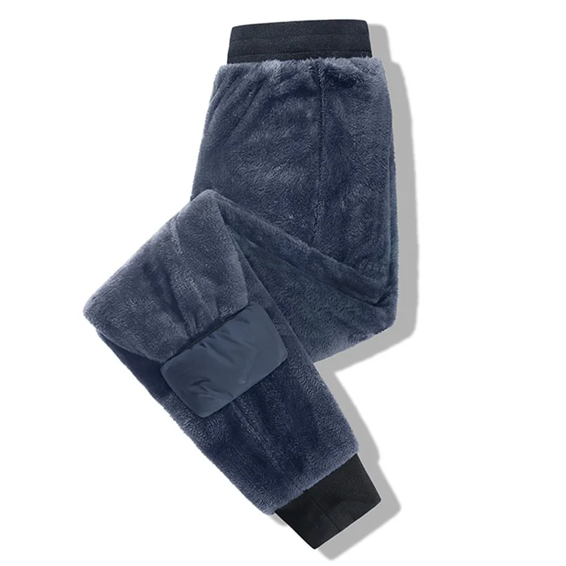 Motorcycle Riding long Cotton Pants Silver Fox Velvet New Cotton Pants Men Wear Velvet Thickened Outdoor Warm Cotton Pants