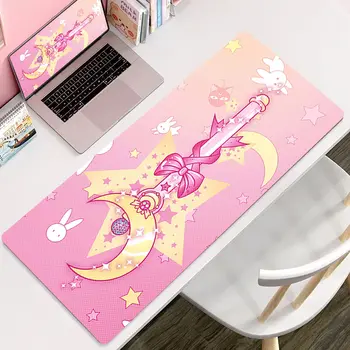 粉紅美少女戰士滑鼠墊 大號防滑鍵盤桌面滑鼠墊 筆電動漫筆記型電腦可愛桌墊 卡通加長遊戲墊 8 最佳銷售 美少女戰士週邊商品 - №1
