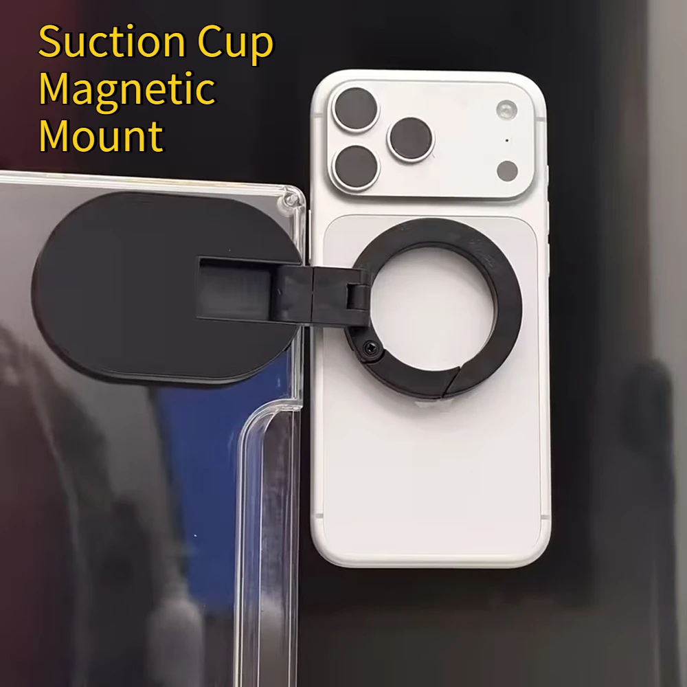 

3 In 1 Magnetic Phone Stand 360° Rotatable Foldable Stand With Carabiner Suitable Upgraded Version: Magnetic and Suction Cup