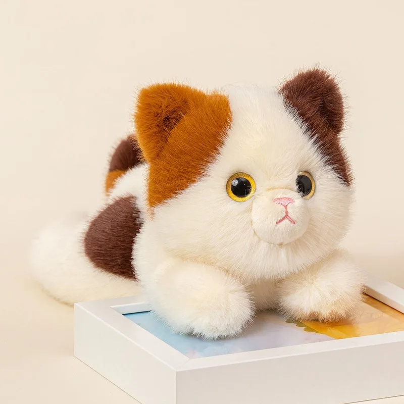 ตุ๊กตาแมวซายต์ ดูดู นอนคว่ำ ของเล่นตุ๊กตาแมวเหมือนจริง ตุ๊กตาแมวตัวเล็กนั่งยอง ตุ๊กตาผ้าพลัฌเหมือนจริงสำหรับเด็กและนักสะสม