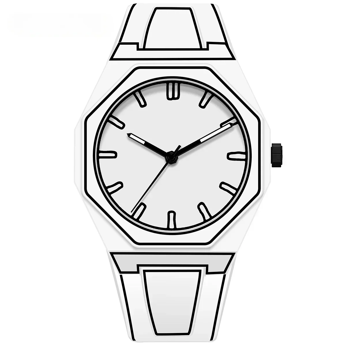 Modern Minimalist Sketching Creative Sports and Leisure Watch Creative Design Waterproof Watch