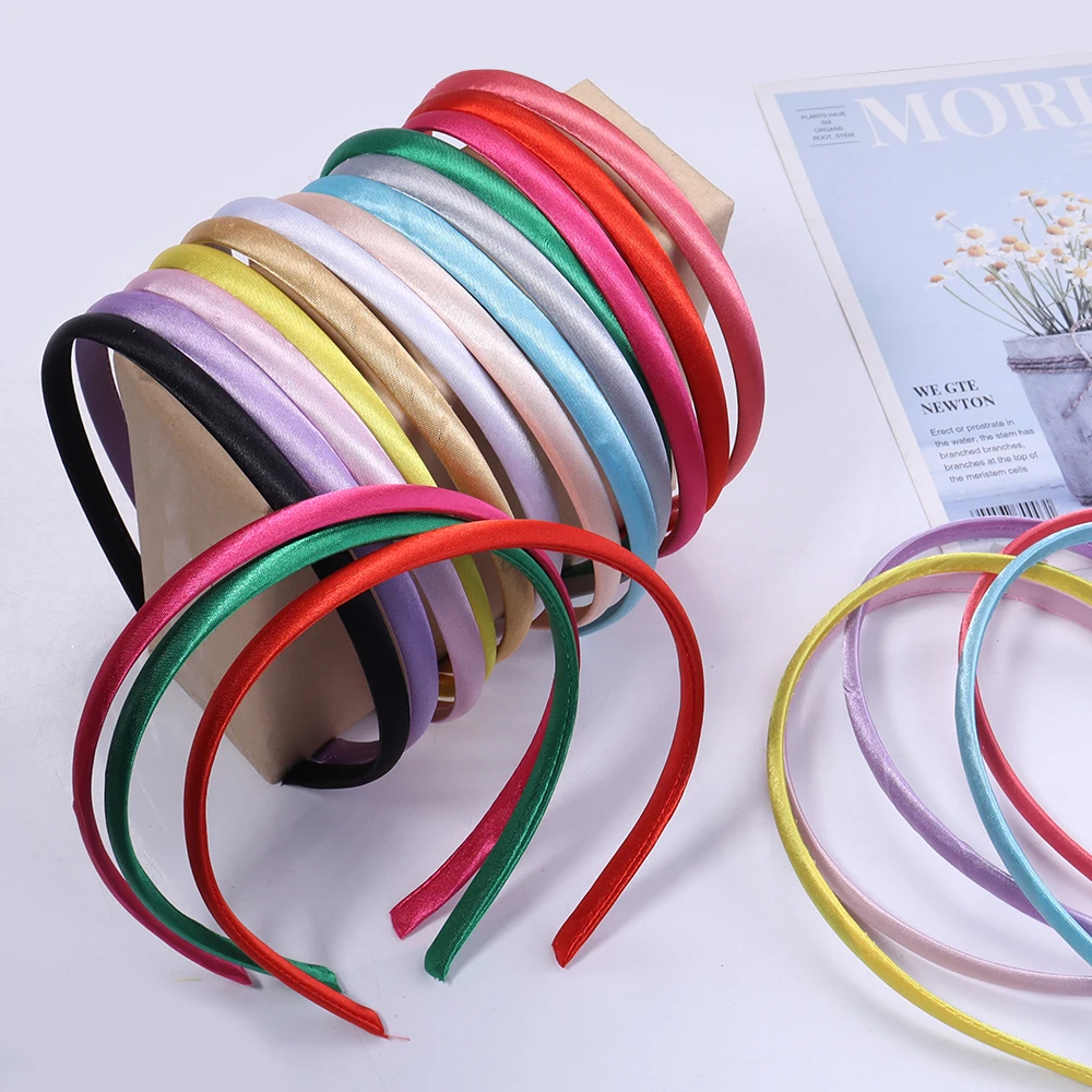 10pcs Fabric Covered Plastic Headband Colorful Hair Hoops Blank Base Settings For DIY Making Hair Accessories Findings