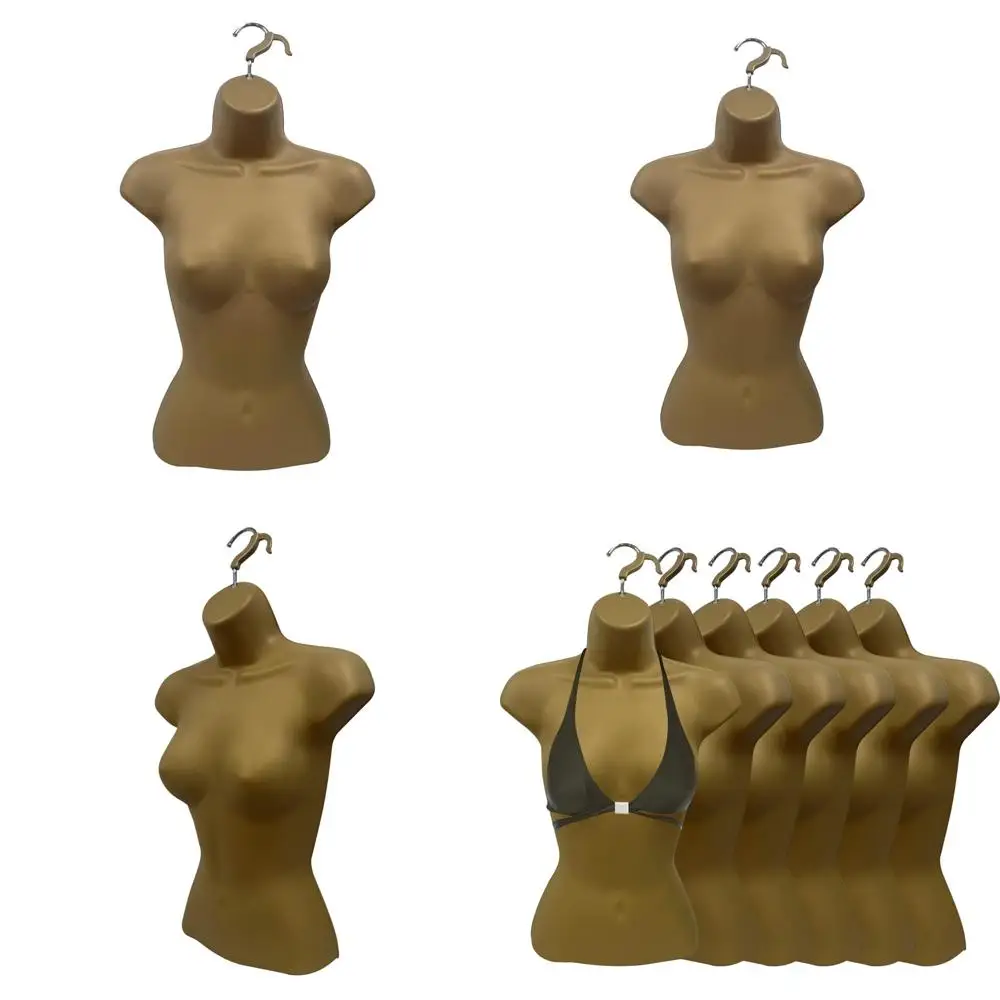 

Stackable Hollow Back Female Mannequin Dress Form with Hanging Hooks for T-Shirt Display, Countertop, Craft Show Use