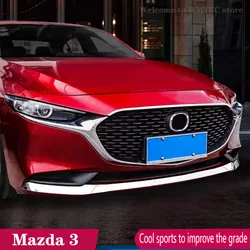 Car Garnish Cover Front Engine Machine Grille Grill Upper Hood Stick Lid Trim For Mazda 3 2019-2023 2024