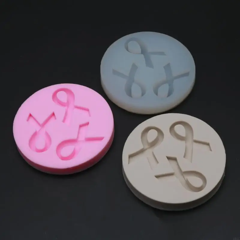 103C DIY AIDS AIDS الوعي بالسرطان مفتاح القوس القالب السيليكون الحمر