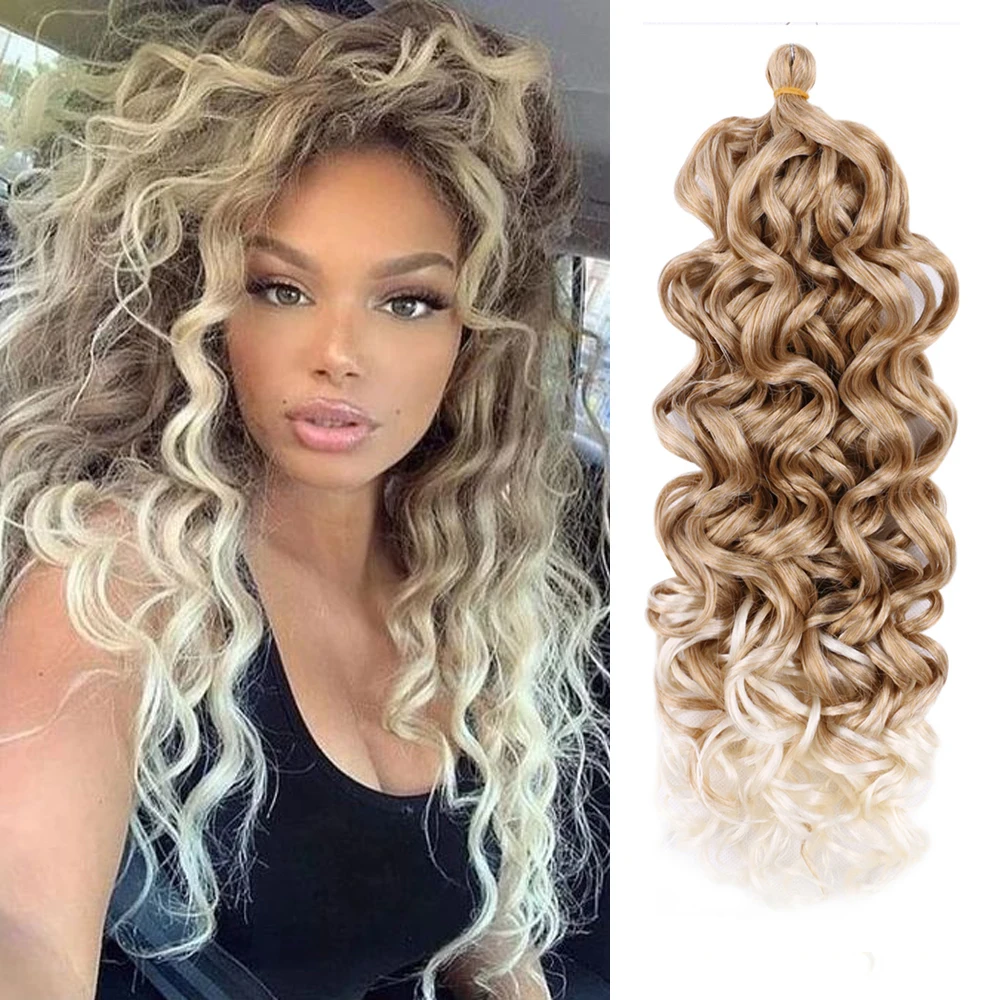 

Hair Nest Ocean Wave Crochet Wavy Hair 20Inch Hawaii Curly Braiding Hair Goddess Locs Crochet Hair For Women