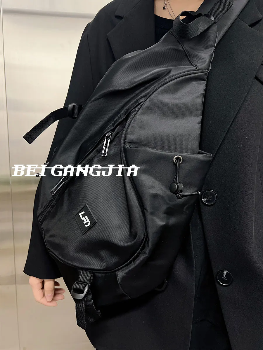 Sac à bandoulière en nylon léger portable pour hommes, sacs à bandoulière, sac à dos, style coréen, voyage commpiedmont, initié par l'homme, streetwear