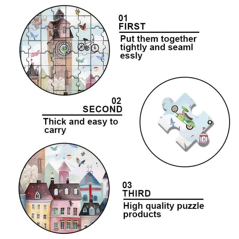 1000pcs Scenic Jigsaw Puzzle - Vibrant Cityscape Art, Frameless DIY Craft for Home & Office Decor, Ideal Holiday Gift, 1000pcs