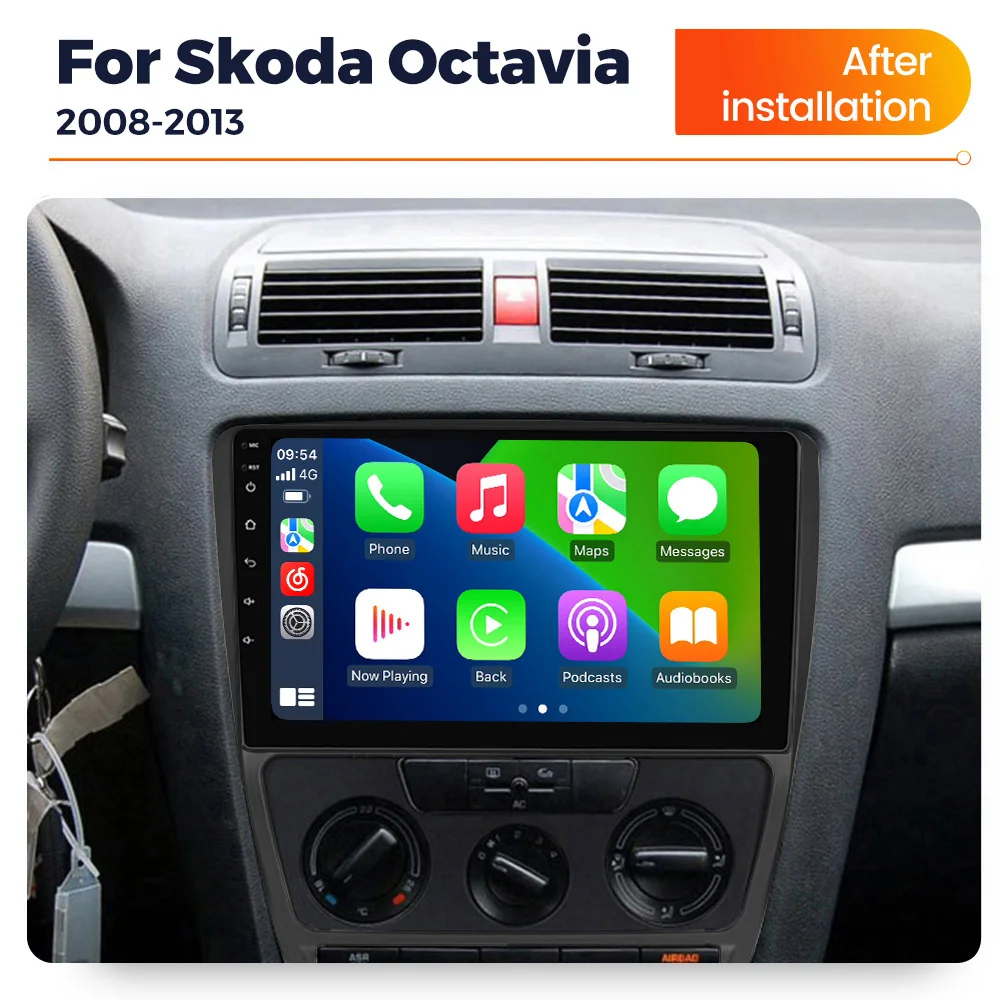 IPS Screen Car Radio For SKODA Octavia 2 A5 2008-2013 2 Din Wireless Carplay Central Multimedia Player Intelligent audio system