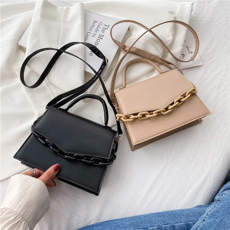 

2025 Chain Strap Square Bag, Fashion Shoulder Purse for Women, Minimalist Top Handle Tote, Chic Crossbody Bag Versatile