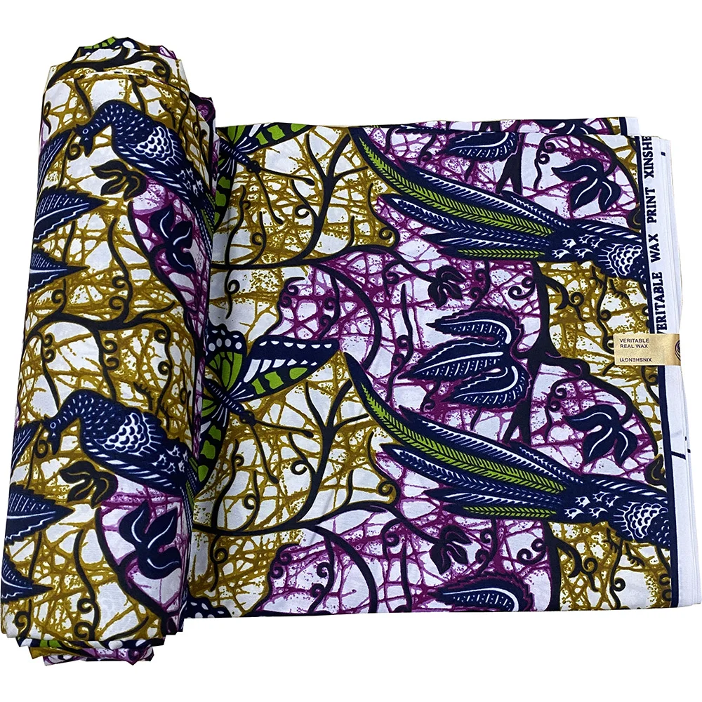 Sophisticated African Traditional Craft Fabric with Hollandais Wax Fabric for Wallpaper and Unique Geometric Patterns