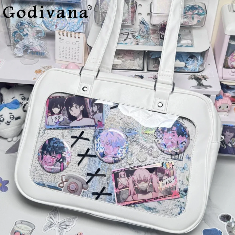 

Japanese Leisure Large Capacity Transparent Kawaii DIY Tote Handbag Itabag Cute Shoulder Bag Bolso