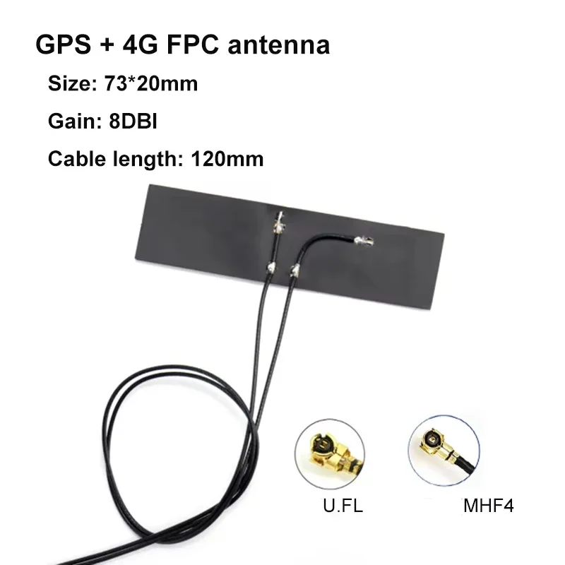 

FPC GPS+LTE Антенна U.FL LTE+GPS Антенна MFH4 GPS Антенна 700-2700M LTE FPC Антенна 72*19 мм Кабель 12 см для EM06-E EM06-A