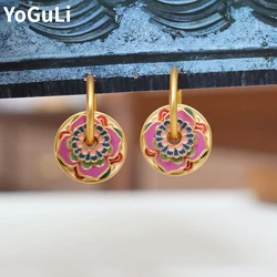 Fashion Jewelry Vintage Temperament Multiple Colors Pattern Drop Earrings For Women Girl Ear Accessories Dropshipping