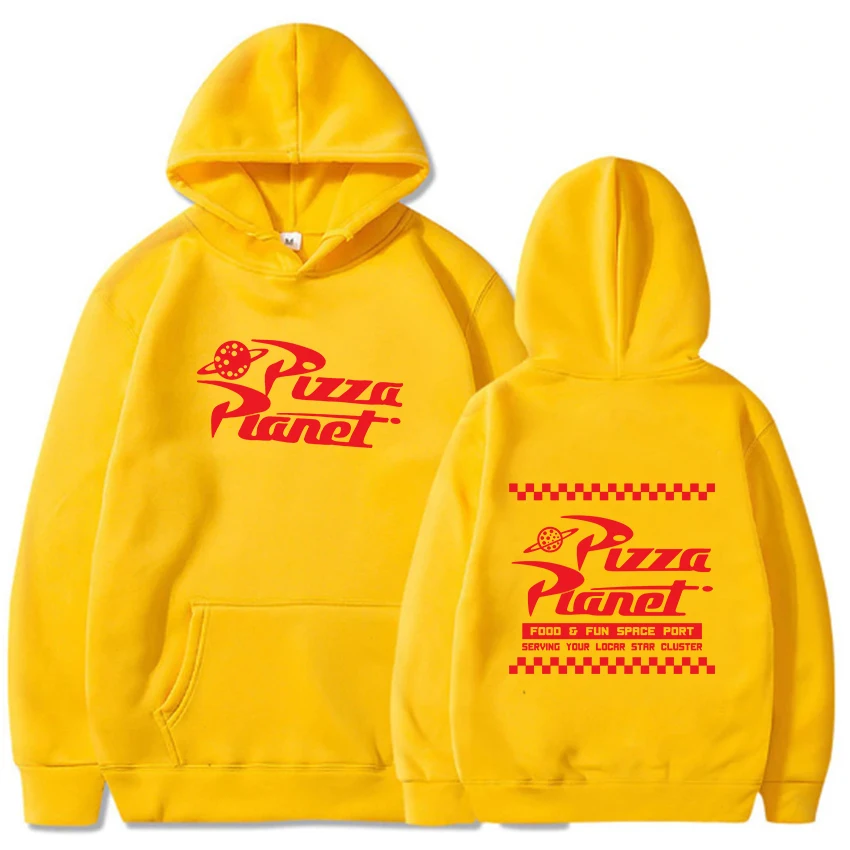 Pizza Planet Cartoon Printed Hoodies Mens Sweatshirt with Hooded Serving Your Local Star Cluster Letter Tops  Moletom Masculino