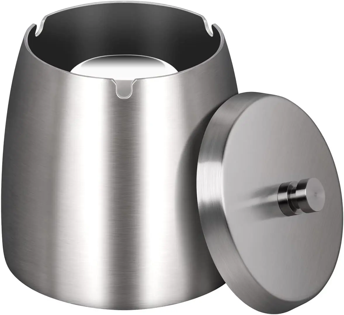 

Stainless Steel Outdoor Ashtray with Lid, Windproof Rainproof Large Capacity for Patio