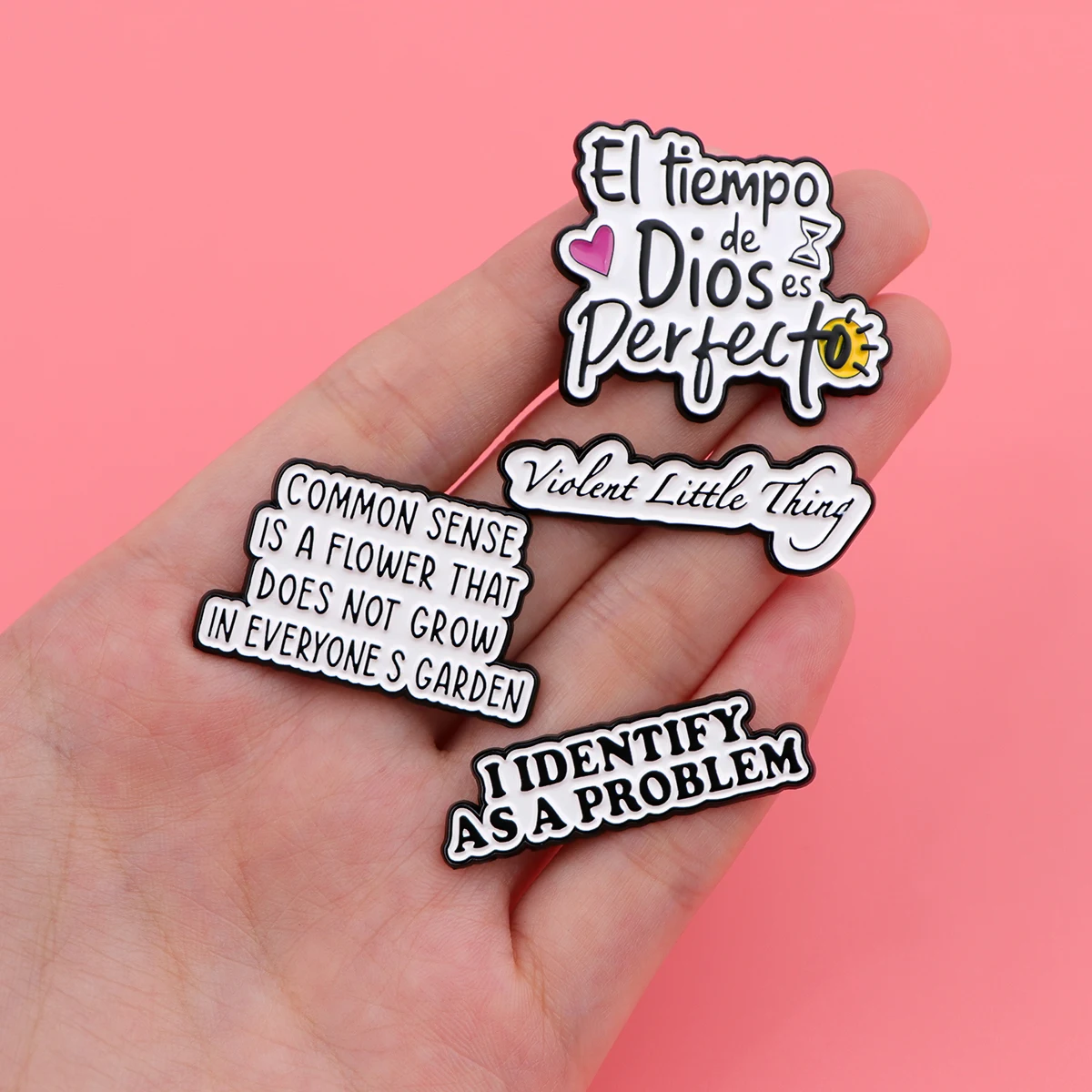 Inspirational Spanish Sayings Enamel Pin Funny Quotes Brooch Pines Lapel Pins Badge Clothing Accessories Fashion Jewelry Gifts