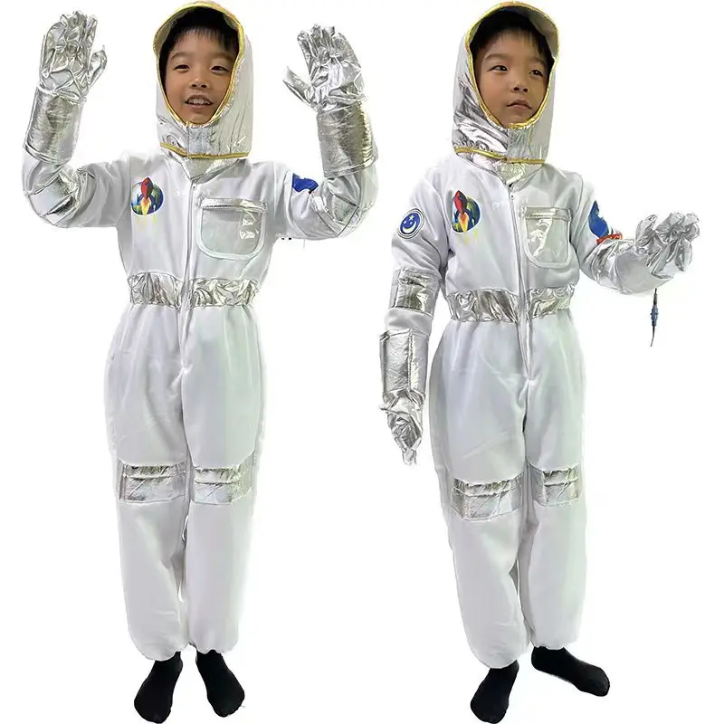 Fantasia de astronauta Halloween infantil, RPG, vestir, roupas para meninos, traje espacial, pilotos, uniformes, festa cosplay, quente, novo