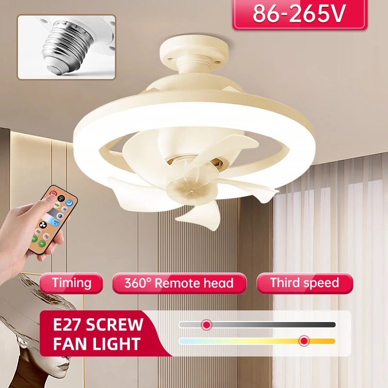 

Summer 360° Control Moving Head LED 48W Ceiling Fans light E27 Living Room Dining Room Bedroom bathroom energy-saving light