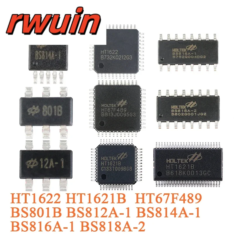 5PCS HT1622 LQFP-44 HT67F489 LQFP-44 BS816A-1 BS818A-2 NSOP-16 BS812A-1 BS801B SOT23-6 BS814A-1 MSOP-10 HT1621B LQFP-48 SSOP-48