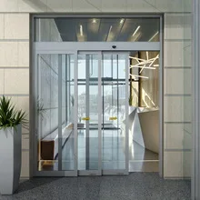 Traduzione elettrica dell'azienda Interruttore automatico Porta con sensore intelligente per ufficio Vetro temperato scorrevole per cancelli da sala espositiva per uffici