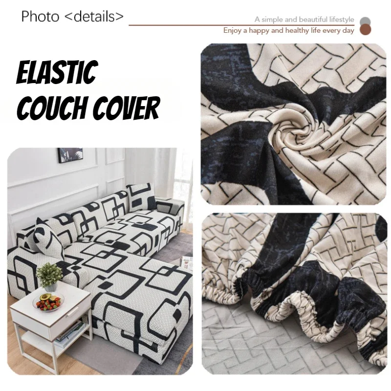 Geometric Sofa Covers for Living Room Elastic Corner Couch Cover Sectional Corner L Shaped Chaise Longue Slipcover Funda De Sofá