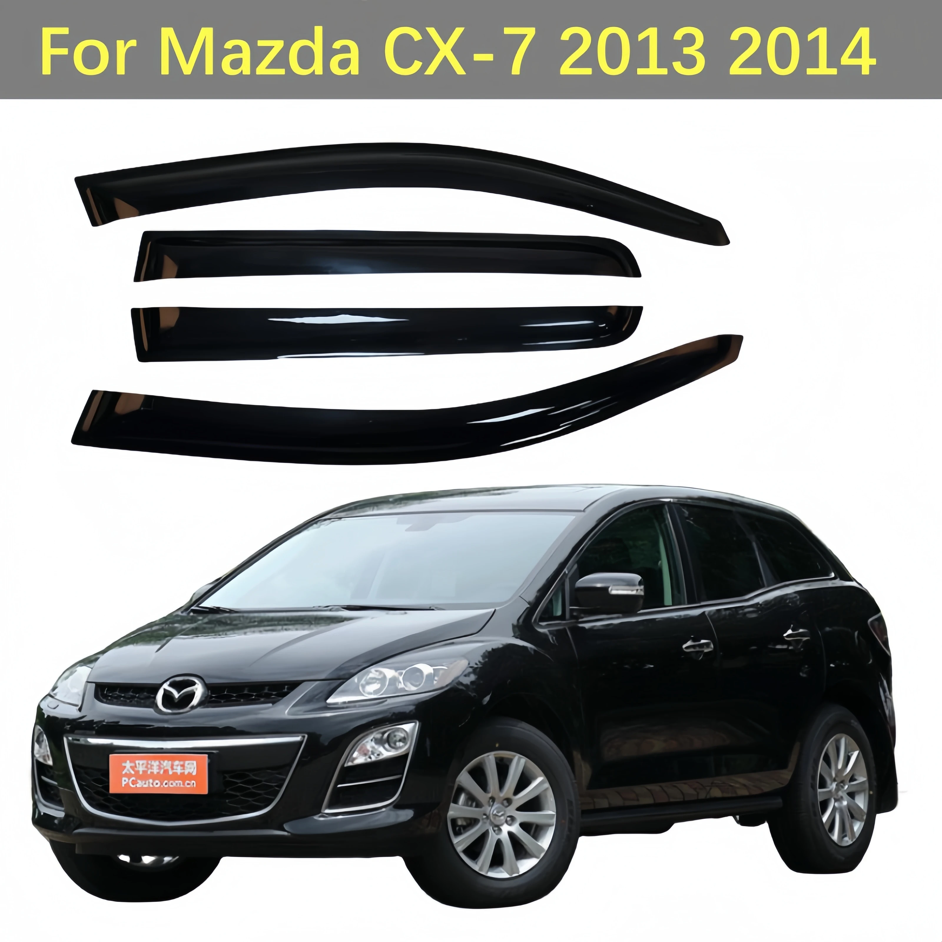 For Mazda CX-7 2013 2014 Car Styling Accessories Window Visor Deflector Weathershield Sun Rain Deflectors Guards Cover Trim