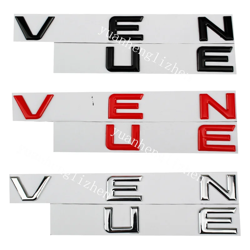 Car Metal For VENUE Logo For Kona N Line Ix25 Ix35 3D Badge Lettering Decals Trunk Sticker Emblem Refit Car Styling Accessories