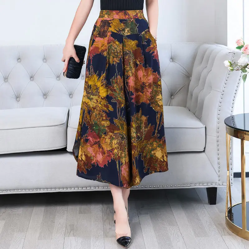 2024 Summer New Tie Dye High Waist Wide Leg Pants Women's Fashion Simple Cotton Silk Slimming Loose Fragmented Straight Trousers