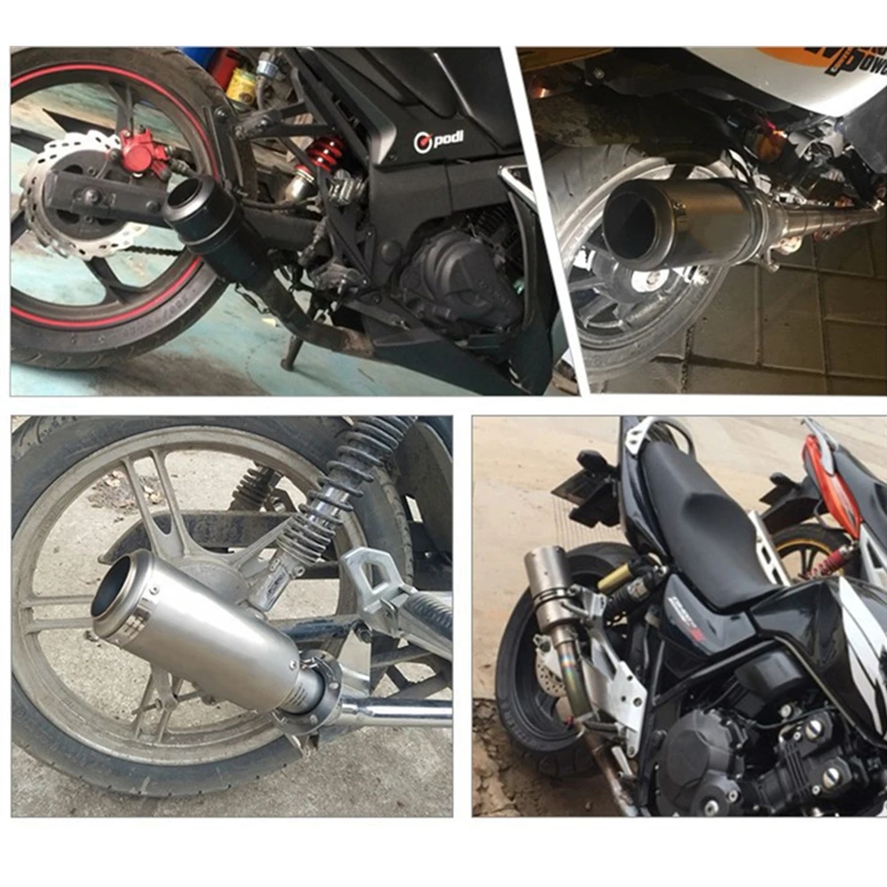 51/60mm Universal motorcycle exhaust inox muffler carbon fiber exhaust with DB Killer for z900 R3 R25 MT07 MT09 R1 Z400 Z650 image 6