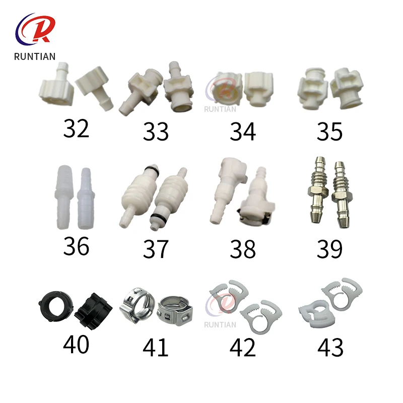 20pcs Ink tube connector for inkjet printer ink hose connector metal ink pipe Joints  starfire printhead  connector