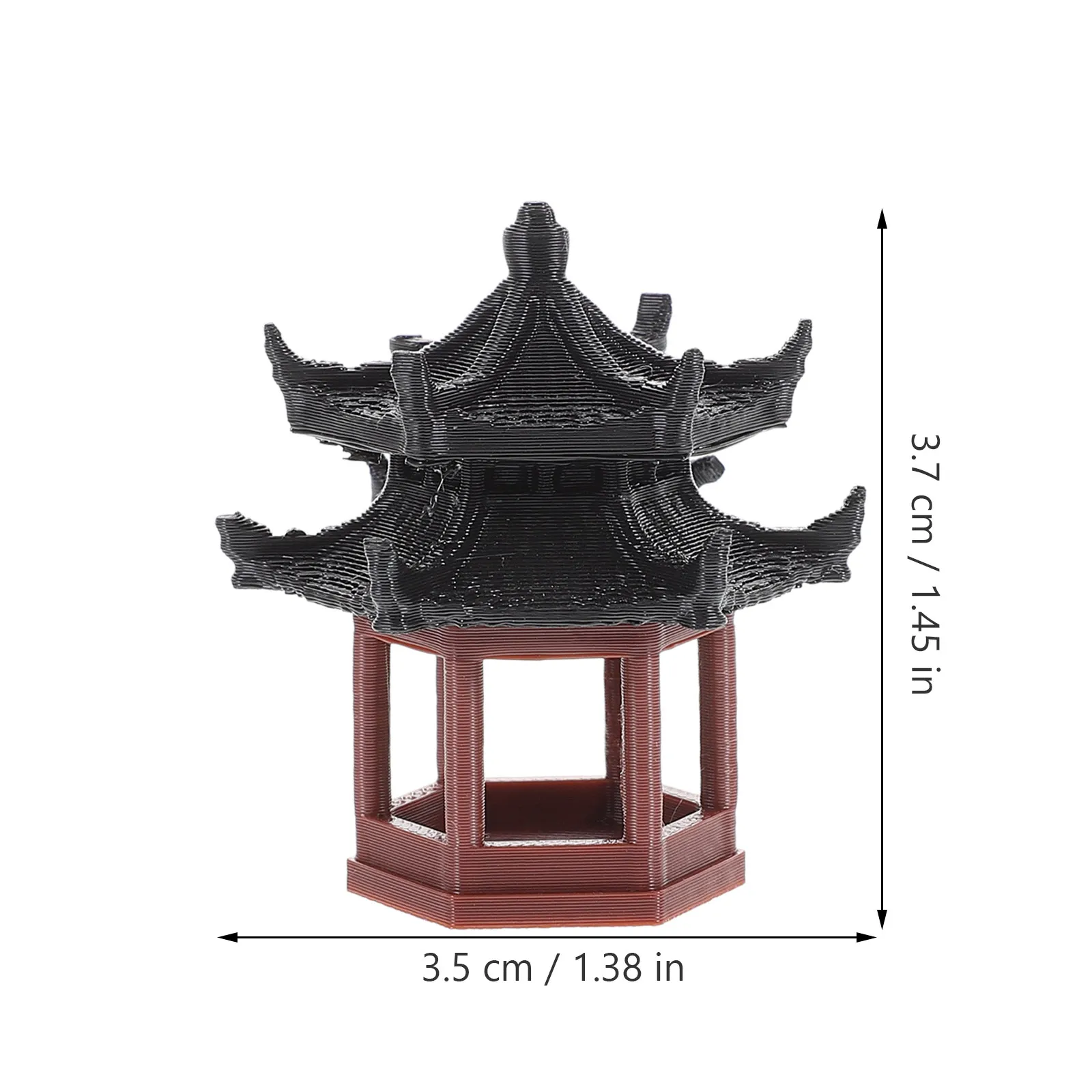 Exquisite Miniature Hexagonal Chinese Pavilion Statue for Bonsai Landscape Fish Terrarium Garden Decor Resin Asian