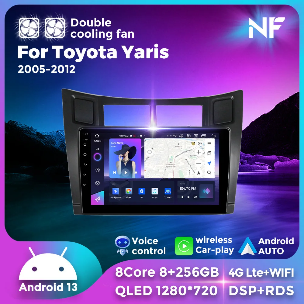

Android Car Radio Multimedia Video Player for Toyota Yaris 2005-2012 Carplay Auto Stereo 4G WIFI GPS Navigation 2 Din Head Unit
