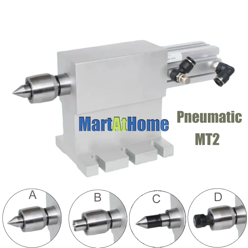 

ARGEDO TS611Q Pneumatic CNC Rotary Indexer Tailstock with Thimble Center Height 100MM for CNC Rotary Table, Mill, Lathe
