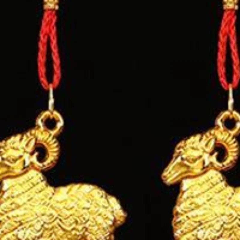 1Pcs Gold Lucky Design Red Tassels Chinese New Year 2027 Goat Hanging Ornaments For Spring Festival Home Wall Decor