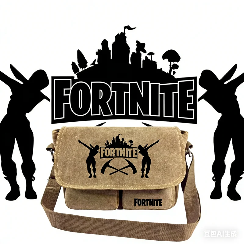 

New Hot Game Fortnite Canvas Leisure Travel Shoulder Bag Large Capacity Comfort Student Crossbody Bag Game School Bag