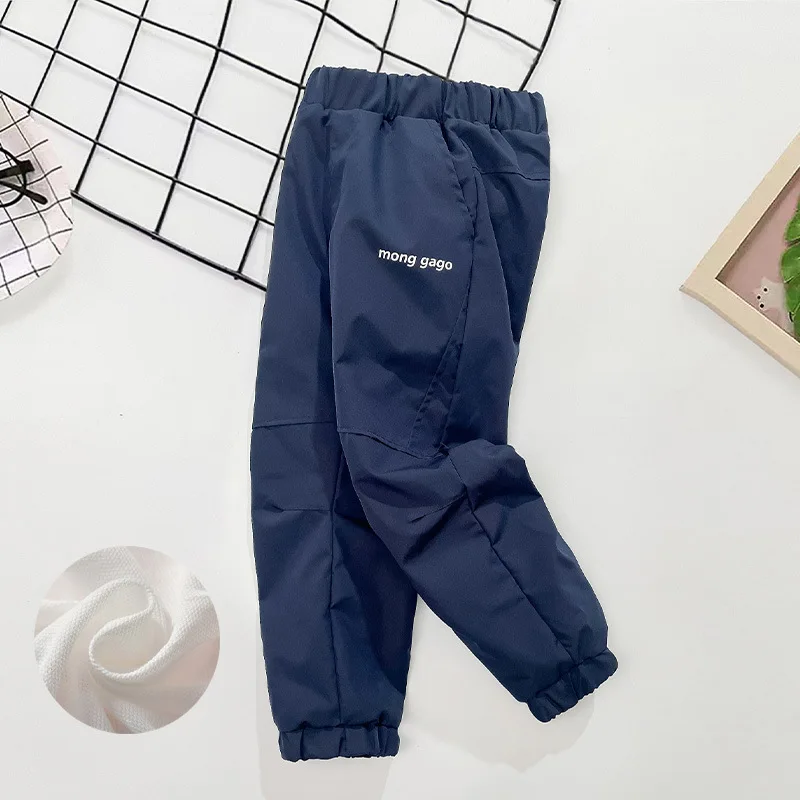 Wasserdichte Kinderhosen 4-14 Jahre Herbst Winter Jungen Mädchen Winddichte Hosen Elastischer Bund Mesh-Futter Lässige Outdoor-Kinderhosen – Detail 3