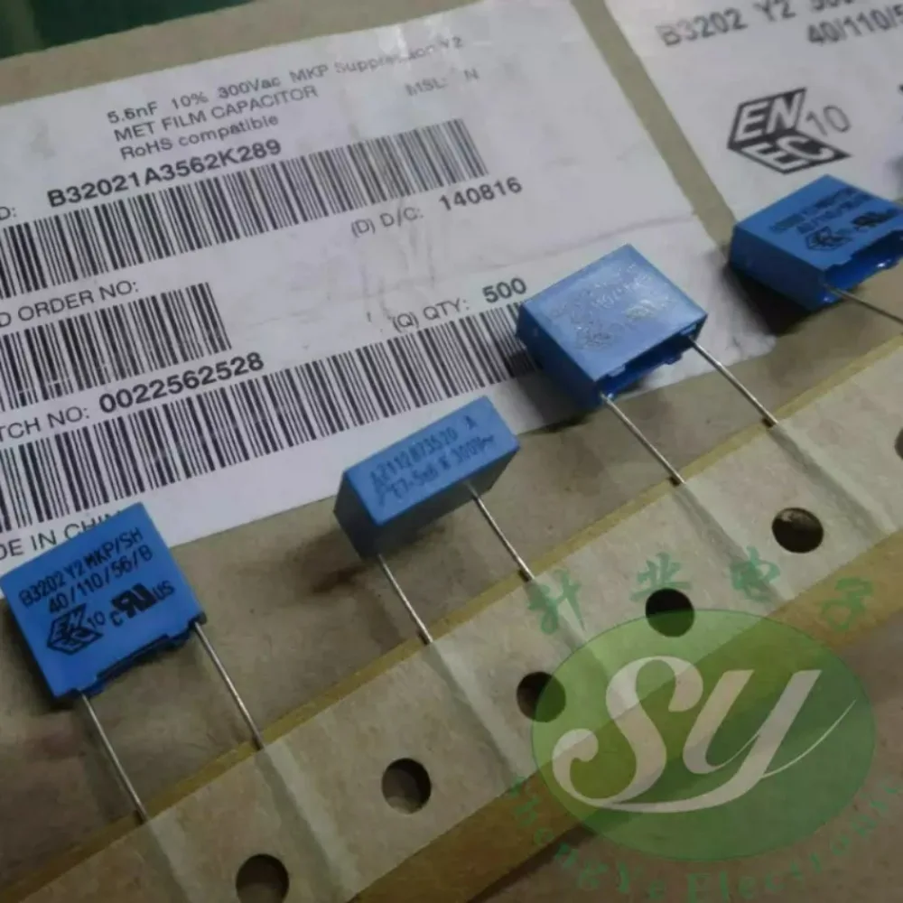 

10pcs/lot EPCOS 0.0056uf/300vAC 5.6nf 5600pf 5n6 562 Brand New Y2 10mm Film Capacitor B32021A3562K